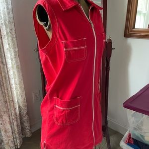 Nautica Red Summer Dress Swim Cover Up Large